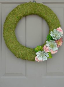 Succulent moss wreath