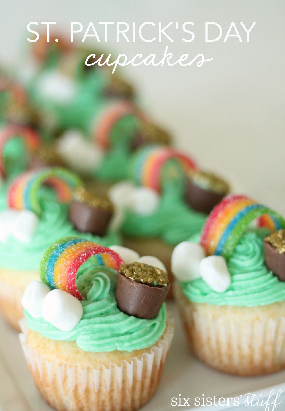 St. Patrick's rainbow cupcakes