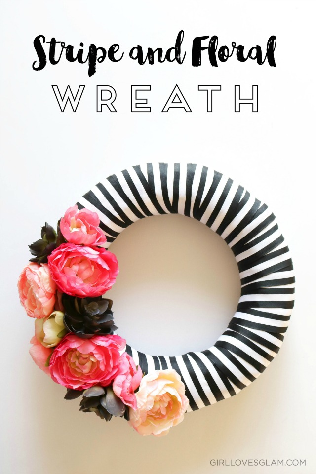 striped floral wreath