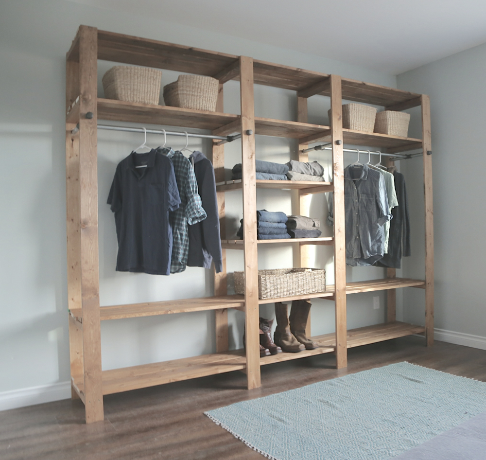 diy-wood-closet-shelving