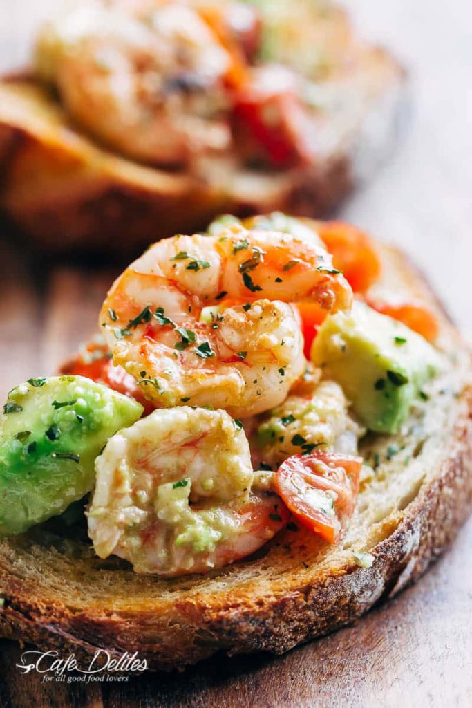 Shrimp-Avocado-Garlic-Breads