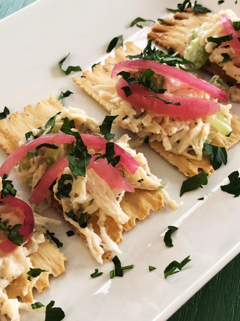 Chicken Salad Appetizers With Pickled Onions
